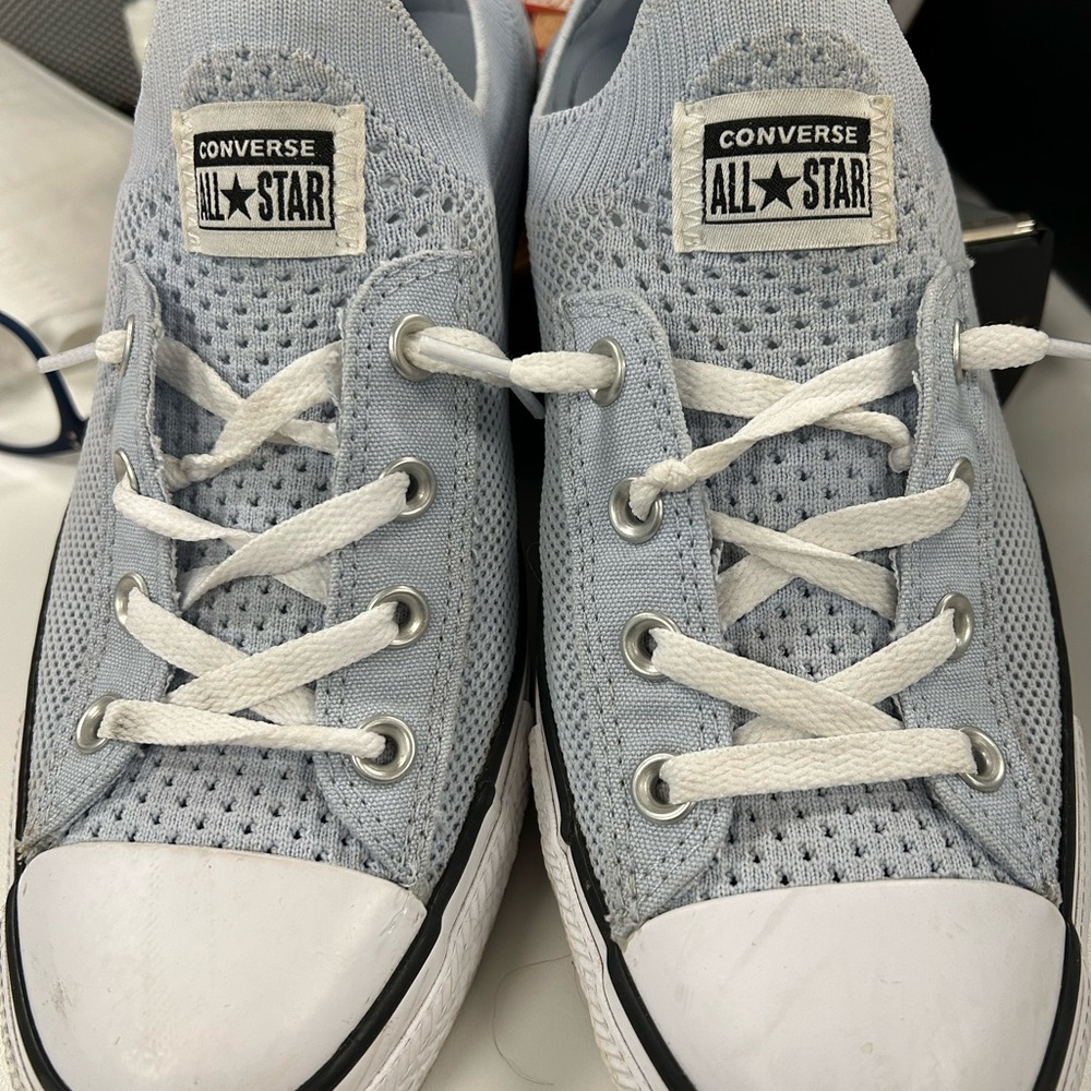 CONVERSE ALL STAR CHUCK TAYLOR SHORELINE SLIP ON SNEAKERS SIZE 10 LIGHT BLUE